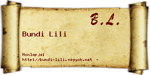Bundi Lili névjegykártya