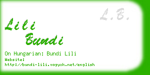 lili bundi business card